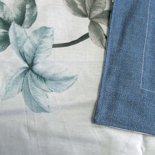 Revive 300Tc Milla Blue Reversible Cotton Quilt Cover Set Queen Quilt Covers