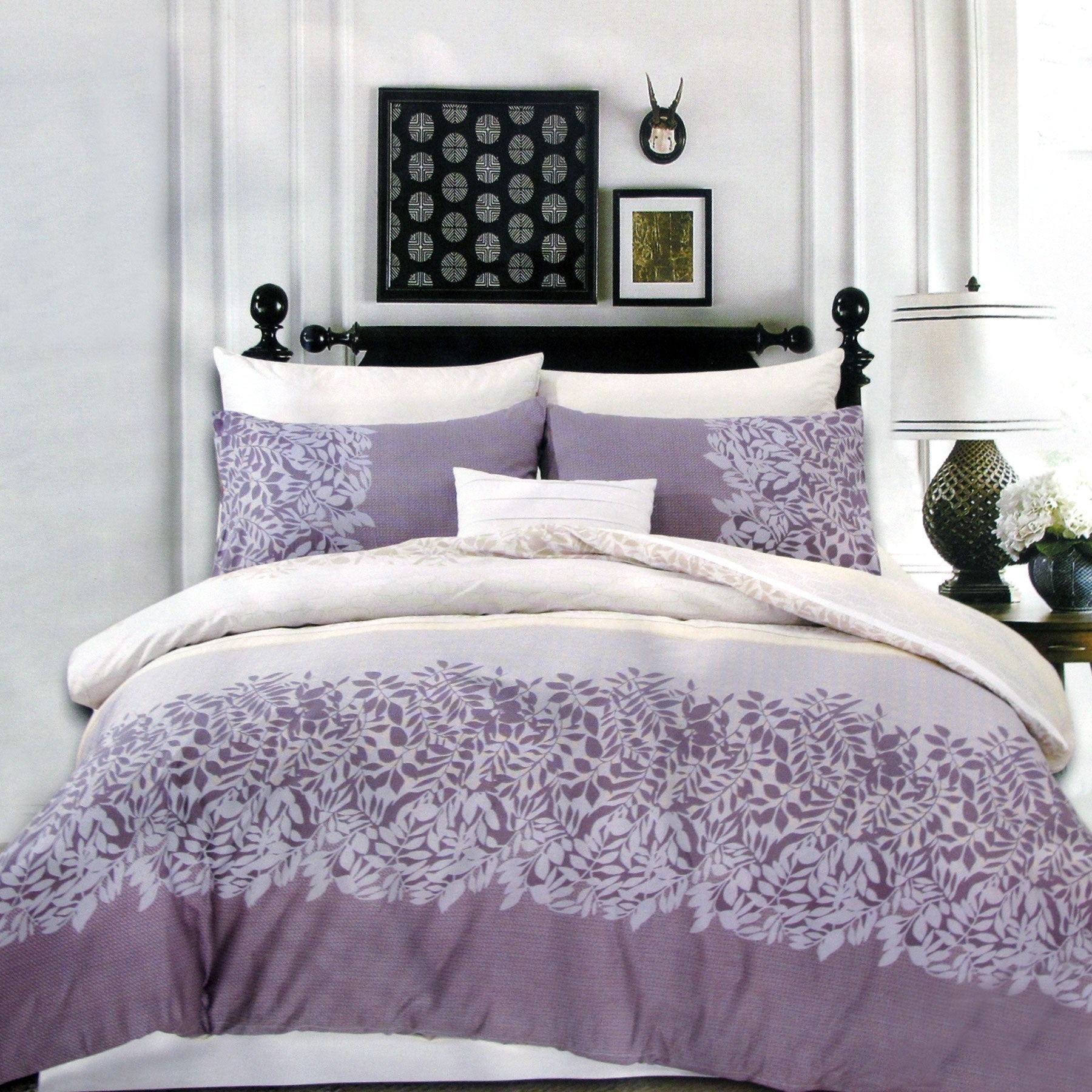 250Tc Cotton Reversible Quilt Cover Set Alice's Garden Queen Quilt Covers