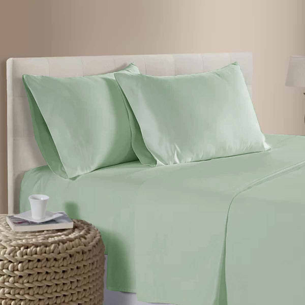 400Tc 100% Cotton Sateen Premium Sheet Set 40Cm Wall Sage Queen Sheets