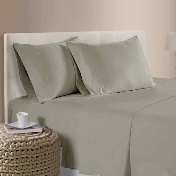 400Tc 100% Cotton Sateen Premium Sheet Set 40Cm Wall Tan Queen Sheets