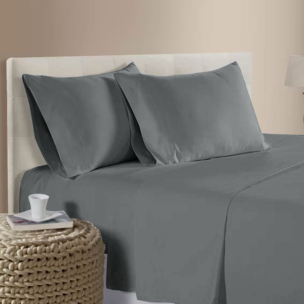 Sheets Assorted Brands 400Tc Bamboo Cotton Sheet Set Pewter Queen