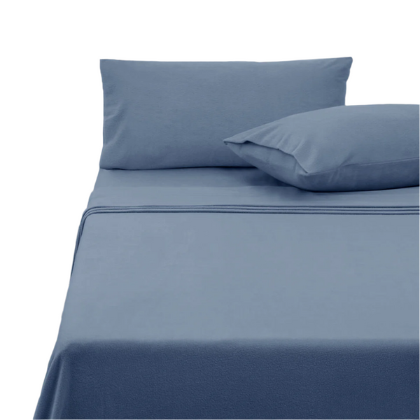 Polar Fleece Sheet Set King 36Cm Wall With Pillowcases Airforce Blue Sheets