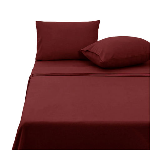 Polar Fleece Sheet Set Queen 36Cm Wall Burgundy Sheets