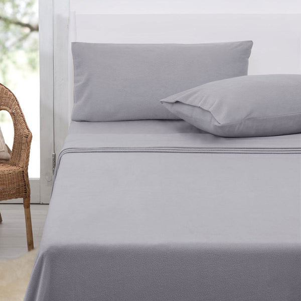 Polar Fleece Sheet Set King 36Cm Wall With Pillowcases Grey Sheets