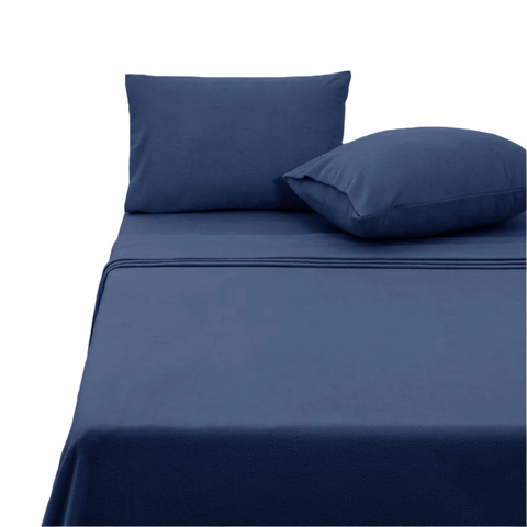 Polar Fleece Sheet Set Double 30Cm Wall Midnight Blue Sheets