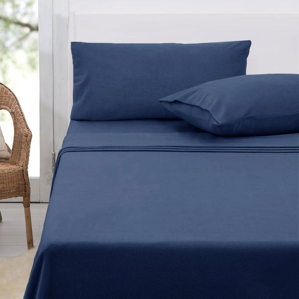 Polar Fleece Sheet Set King 36Cm Wall With Pillowcases Midnight Blue Sheets
