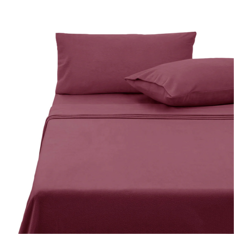 Polar Fleece Sheet Set King 36Cm Wall With Pillowcases Rosewood Sheets