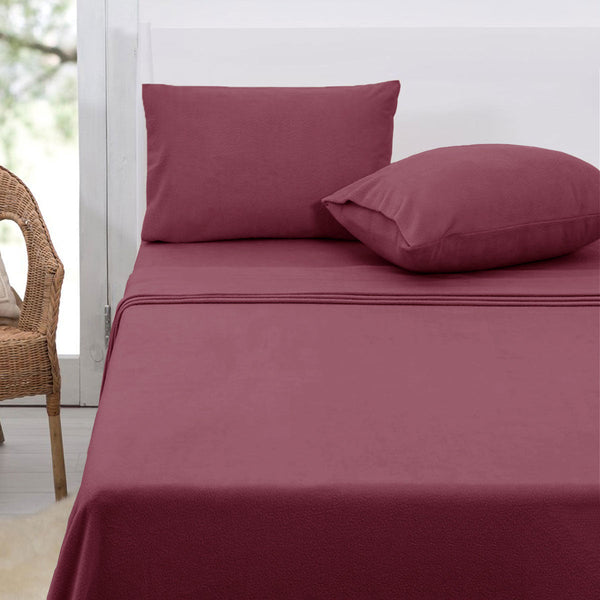 Polar Fleece Sheet Set Queen 36Cm Wall Rosewood Sheets