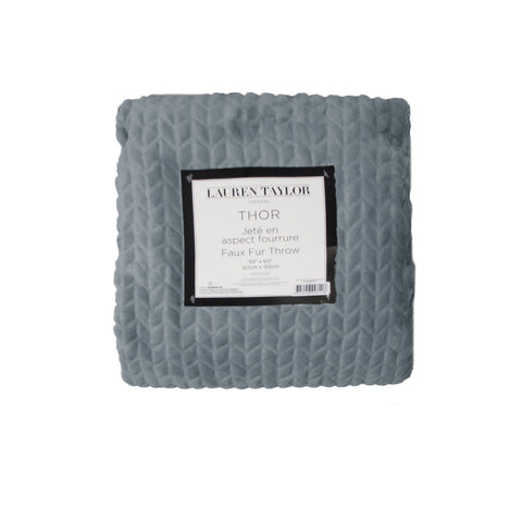 Herringbone Faux Fur Throw Rug Steel Rugs