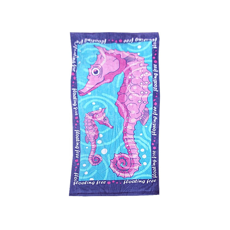 Towels & Washcloths Assorted Brands Extra Large Beach Towel N Bag Seahorse