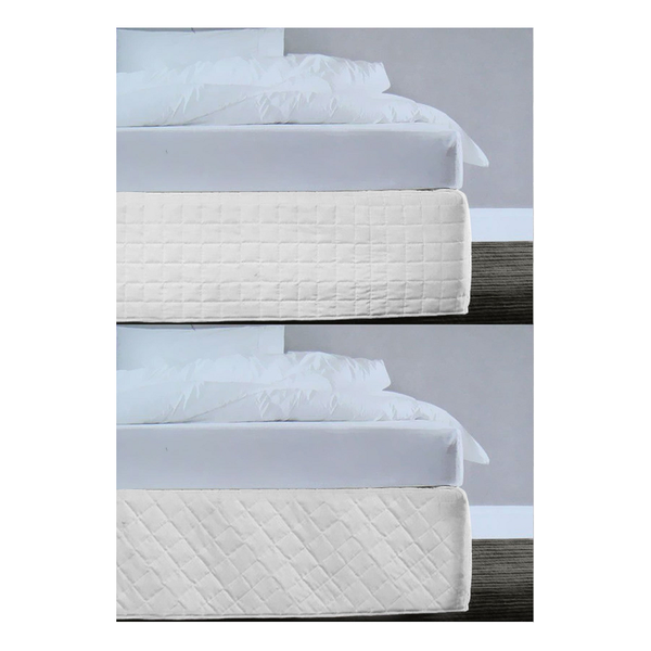 Random Pattern Quilted Valance White Queen Other Bedding