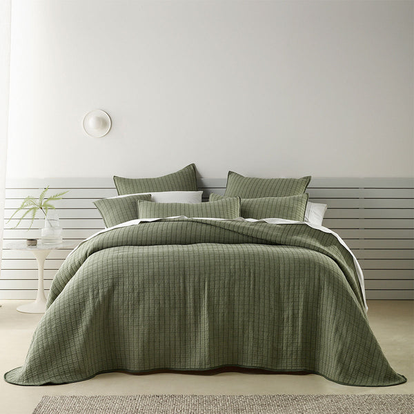 Bianca Bari Green Polyester Cotton King Bedspread Set King Doonas