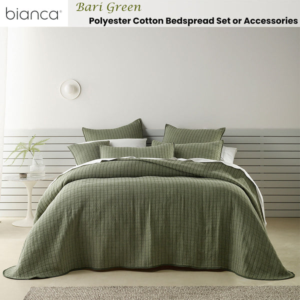 Bianca Bari Green Polyester Cotton King Bedspread Set King Doonas