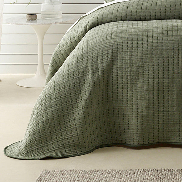 Bianca Bari Green Polyester Cotton King Bedspread Set King Doonas