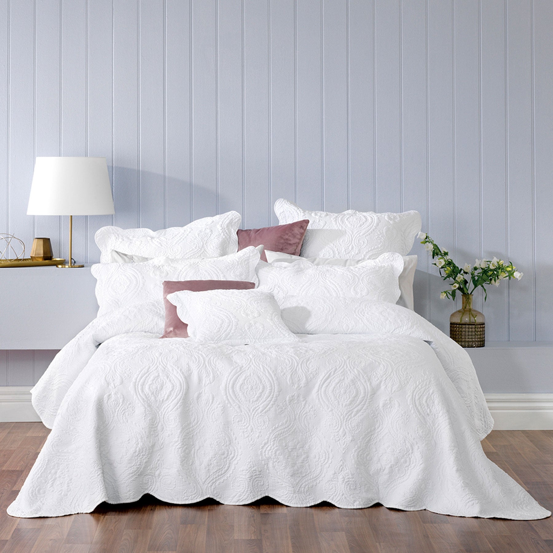 Bianca Elegance Cordelia White Bedspread Set For Home & Garden Other Bedding