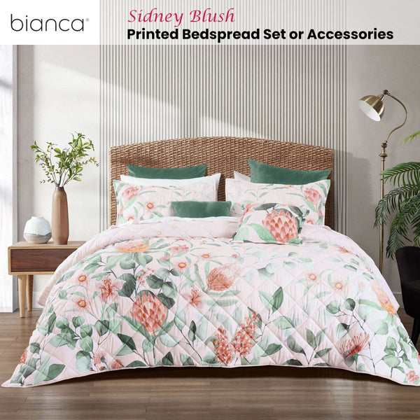 Bianca Sidney Blush Printed Floral Bedspread Set Double Double Bed Quilts