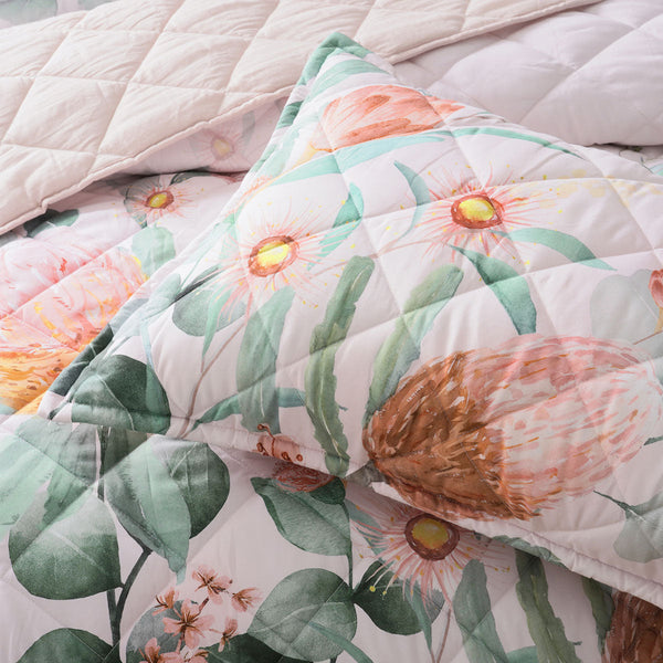 Bianca Sidney Blush Printed Floral Bedspread Set Queen Queen Doonas