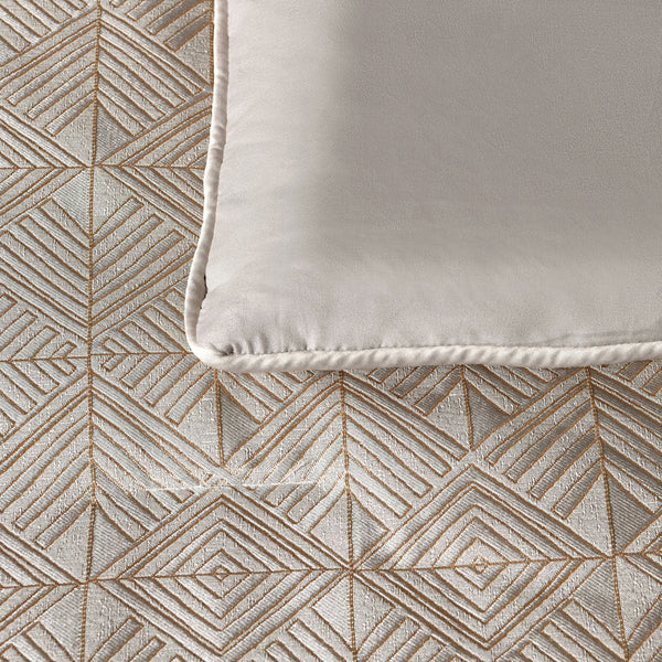 Bianca Bellagio Gold 6 Pcs Jacquard Geometric Comforter Set Queen/King King Comforter Sets