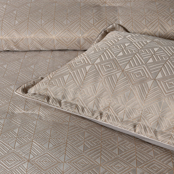 Bianca Bellagio Gold 6 Pcs Jacquard Geometric Comforter Set Super King Super King Comforters