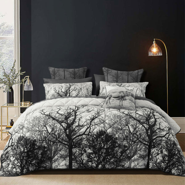 Bianca Boscage Black Forest Printed Quilted Polyester Coverlet Set Double Bed Quilts