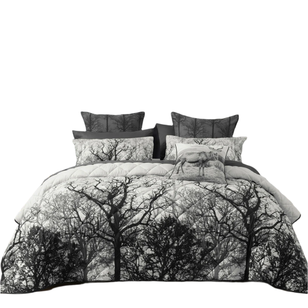 Bianca Boscage Black Forest Printed Quilted Polyester Coverlet Set Double Bed Quilts