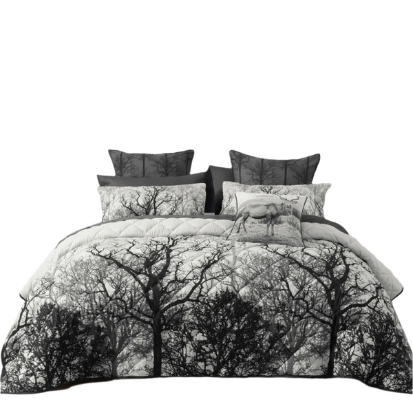 Bianca Boscage Black Forest Printed Quilted Polyester Coverlet Set Double Bed Quilts