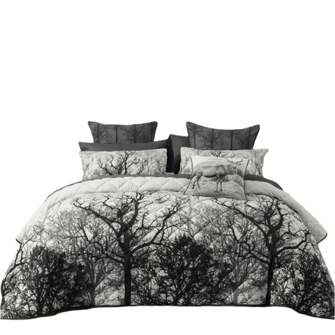 Bianca Boscage Black Forest Printed Quilted Polyester Coverlet Set Double Bed Quilts