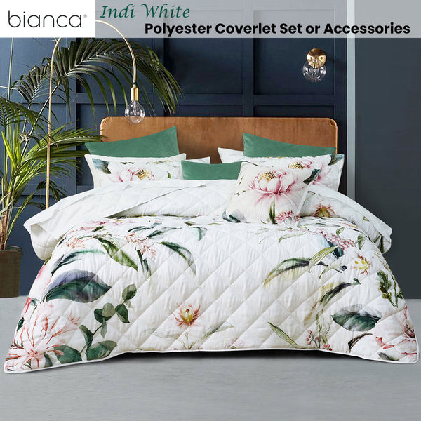 Bianca Indi White Polyester Coverlet Set For Home And Garden Other Bedding