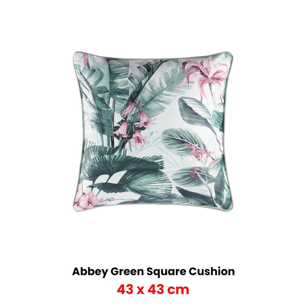 Bianca Abbey Green Square Filled Cushion 43 X 43Cm Cushion Covers