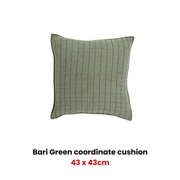 Bianca Bari Green Square Filled Cushion 43Cm Home Decor Cushions & Decorative Pillows
