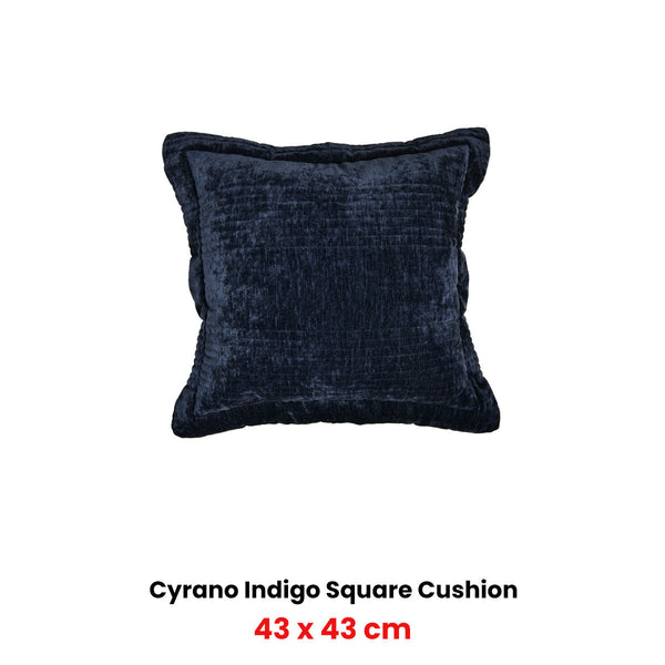 Bianca Cyrano Indigo Square Filled Cushion 43 X 43Cm Pillow Cases