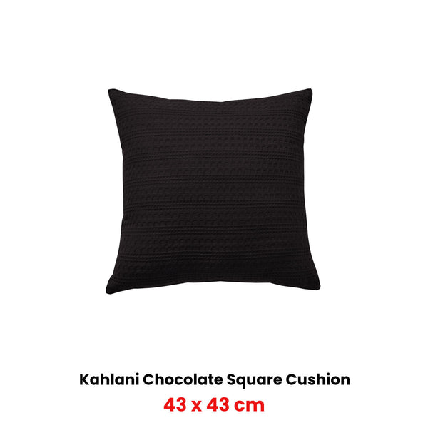 Bianca Kahlani Chocolate Waffle Square Filled Cushion 43 X 43Cm Cushions & Decorative Pillows