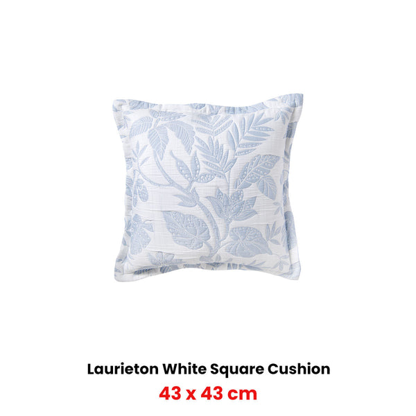 Bianca Laurieton White Coordinate Square Filled Cushion 43 X 43Cm Pillow Cases