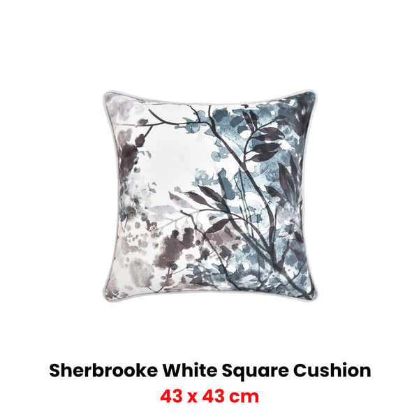 Bianca Sherbrooke White Velvet Square Filled Cushion 43 X 43Cm Cushions & Decorative Pillows