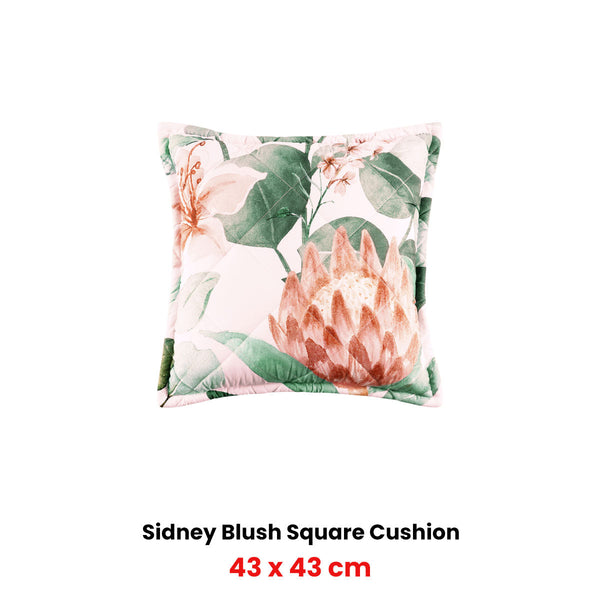 Bianca Sidney Blush Coordinate Square Filled Cushion 43 X 43Cm Pillow Cases