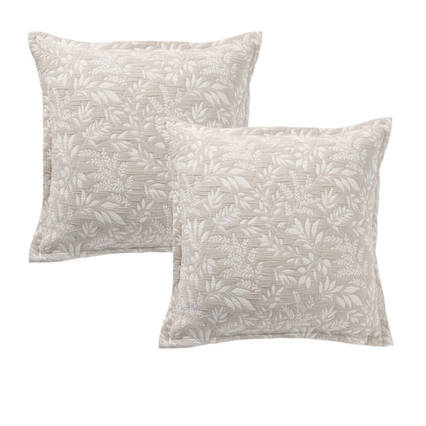 Bianca Pair Of Ameila Stone Pillowcases 65 X 65Cm Pillow Cases