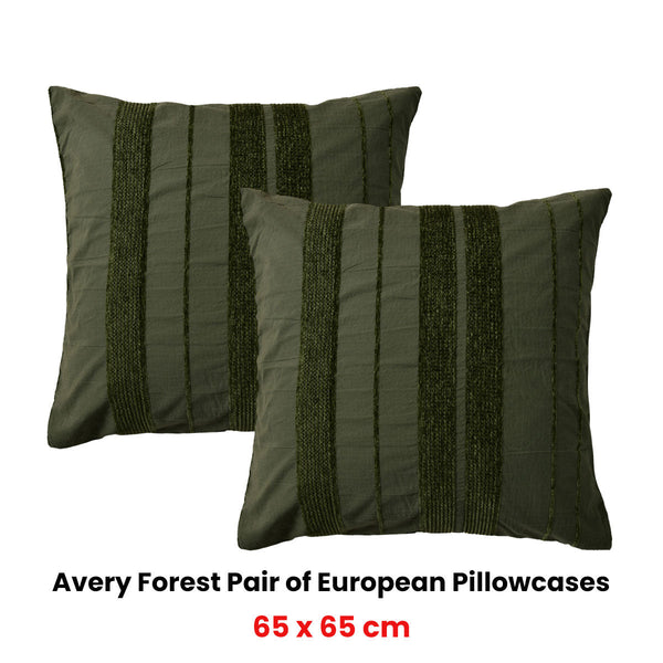 Bianca Pair Of Avery Forest European Pillowcases 65 X 65Cm Pillow Cases
