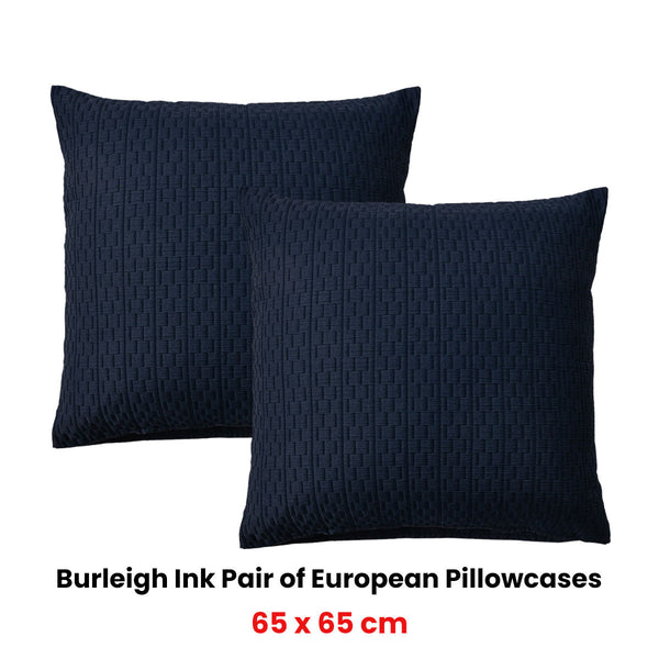 Bianca Pair Of Burleigh Ink European Pillowcases 65 X 65Cm Pillow Cases