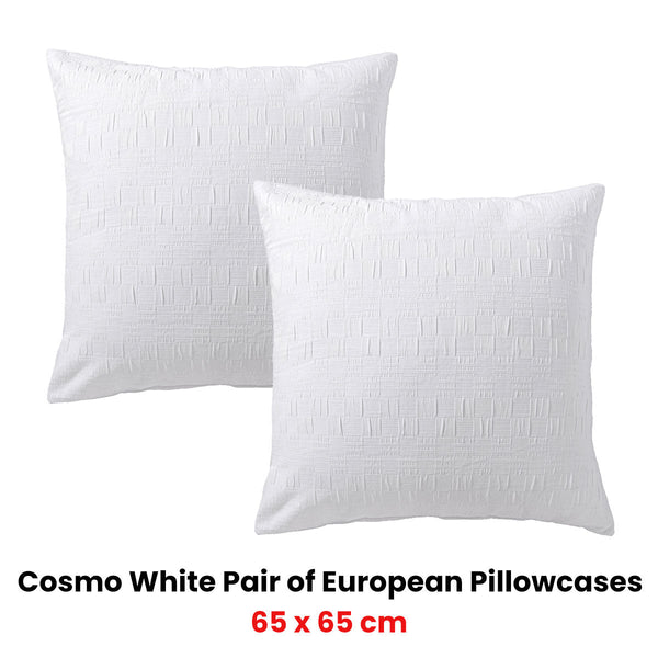 Bianca Pair Of Cosmo White Pillowcases 65 X 65Cm Pillow Cases