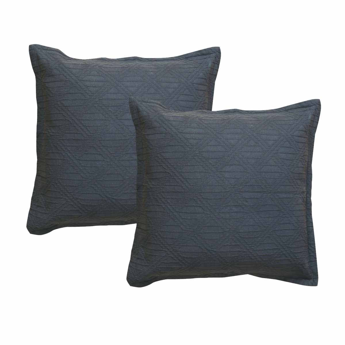 Bianca Pair Of Hallston Charcoal European Pillowcases 65 X 65Cm Pillow Cases
