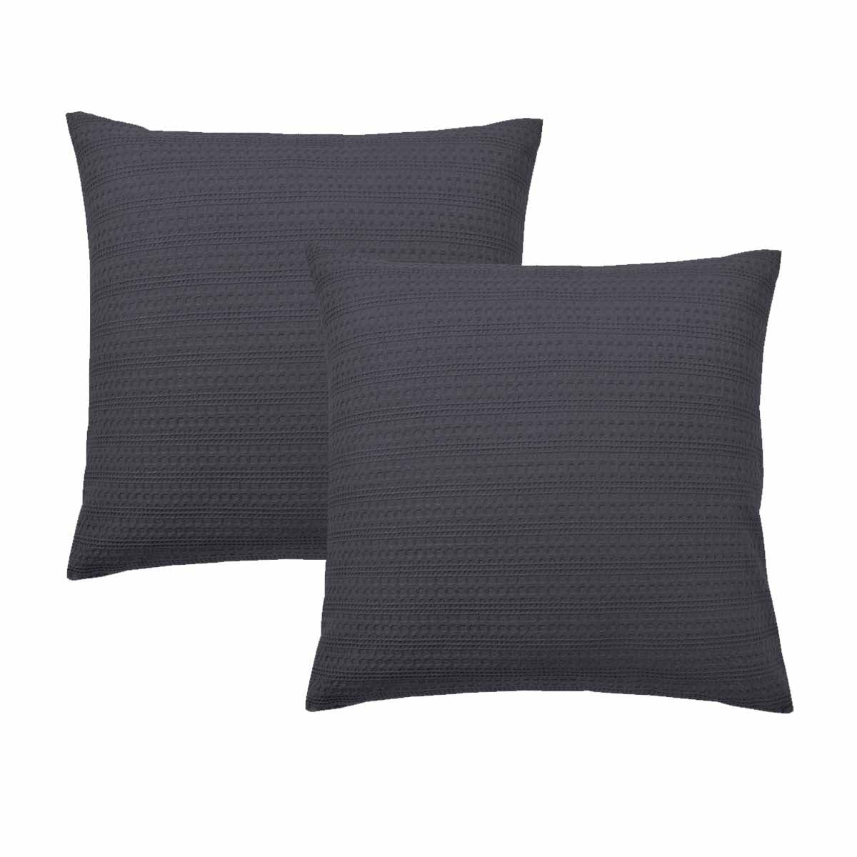 Bianca Pair Of Kahlani Charcoal European Pillowcases 65 X 65Cm Pillow Cases