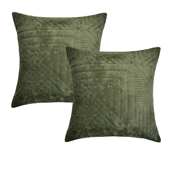 Bianca Pair Of Navarro Olive Pillowcases 65 X 65Cm Pillow Cases