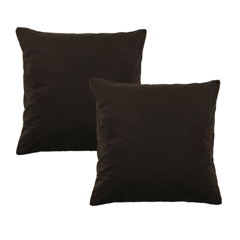 Bianca Pair Of Vivid Coordinates Velvet Pillowcases Chocolate 65 X 65Cm Pillow Cases