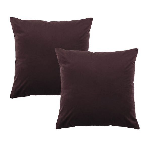 Bianca Pair Of Vivid Coordinates Velvet Pillowcases Plum 65 X 65Cm Pillow Cases