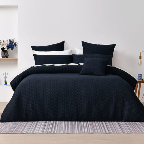 Bianca Burleigh Ink Jacquard Quilt Cover Set Queen Quilt Covers