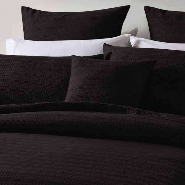 Bianca Kahlani Chocolate Waffle Quilt Cover Set Double Quilt Covers