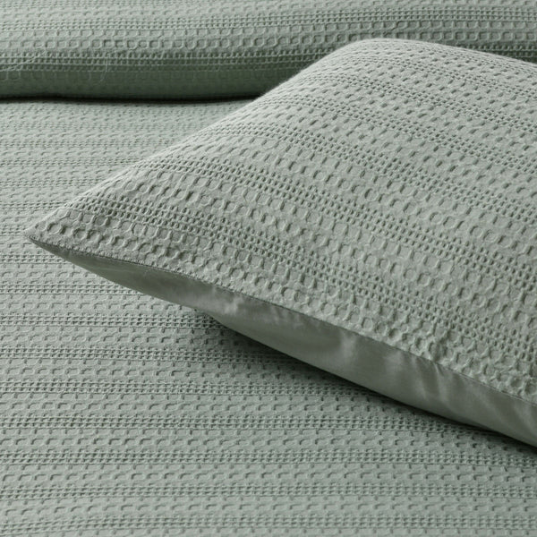 Bianca Kahlani Sage Waffle Quilt Cover Set King Quilt Covers