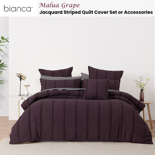 Bianca Malua Grape Striped Quilt Cover Set King Doonas