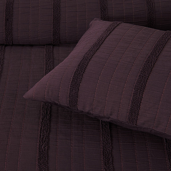 Bianca Malua Grape Striped Quilt Cover Set King Doonas
