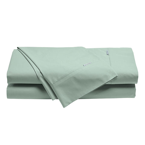 Bianca Heston Cotton Percale Sheet Set Sage Double Sheets